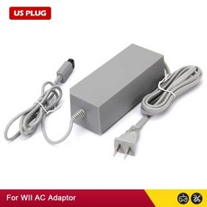 닌텐도 WII 콘솔용 충전 케이블 충전기 EU 미국 플러그 전원 AC 어댑터 Wii 콘솔용 전원 공급 장치 100240V DC 12V 37A 신제품, 2) US PLUG, 없음, 1개