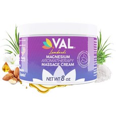 VAL 롬바르디 트란데르말 마그네슘 아로마테라피 마사지 크림 정품 제크슈타인 마그네슘 &amp; 유기농 오일 (스위트 아몬드 오, 1