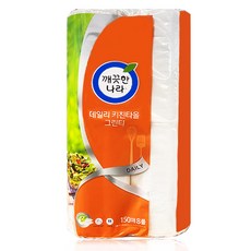 깨끗한나라 데일리 키친타올 그린티 150매, 8개