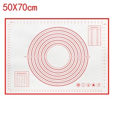 대형 실리콘 킹 매트 70/80cm 내열성 킹 오븐 시트 라이너 비 스틱 쿠키 패스트리 반죽 패드 주방 용품, 하나, 70x50cm Red, 1개