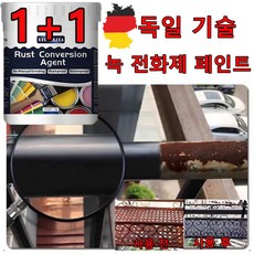 독일 기술 1+1/2+2 금속 녹 제거제 녹전화제 제거 방청 수성 페인트 프라이머 부식 방지, 2개, 300ml, 블루