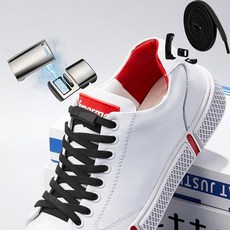 올데이리빙 4켤레세트 마그네틱 매듭없는 신발끈 클립 + 신발 운동화끈