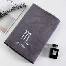소프트터치 프리미엄 그레이쉬 바스타올 30수 면사 12개의 별자리 자수 140x70cm 300g, 1개, 전갈자리