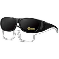 LUFF LUFF Polarized Wraparound Sunglasses worn outside the eyeglasses