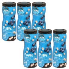 거버 네슬레 퍼프 42g x 6개 Puffs 핑거푸드 아기과자 딸기사과 블루베리 2가지맛 중 택, 블루베리맛 6개