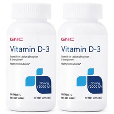 GNC 비타민 D3 2000IU 180정 x 2 (총2개), 2개, 180개
