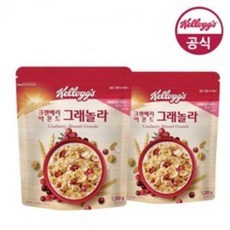  켈로그 크랜베리 아몬드 그래놀라 시리얼, 1.2kg, 2개 