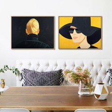 Alex Katz 알렉스 카츠 작품 Ulla in Black Hat 거실에걸면좋은그림, A타입(블랙)