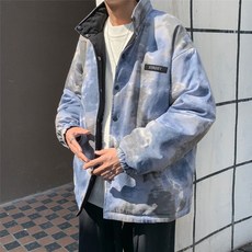 양면으로 입다 BF 바람에 물들다 남자 오버핏 빅사이즈 뚱보 나라 트렌드 야구복 후한 돈 겨울 가을 옷