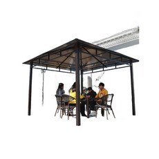 조립식 정자 파고라 조경 세트 옥상 인테리어, 3.0x4.0m-4기둥파빌리온+커튼