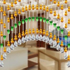  커튼 문발 비즈발 도어 가림막 비드 파티션 베란다 크리스탈 연예인 구슬 