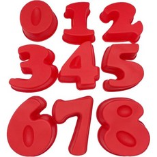 10인치 9조각 라지 사이즈 숫자 틀 베이킹 실리콘 숫자 틀 케이크 팬(10인치) 형성, 6 inch, 1개