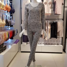 [현대백화점]비비안 LG9251S GREY 면스판 은은한 꽃 프린트 여성 동내의 세트