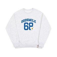 남자 여자 맨투맨 스웨트 셔츠 그레이버 [UNISEX]ODDSMILE 68 플라워스마일 맨투맨_멜란지화이트