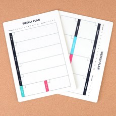 1주단위형 계획표디자인형 효율적계획 자유로운탈부착 메모보드 플래너보드, 세로