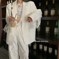 하이킹영 가을수트 셋업 여성 스타일리쉬 디자인 감각 보이핏 볼륨 와이드 루즈핏 태슬
