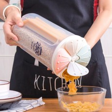 국수 잡곡보관 4칸나눔 원통형 밀폐용기 모던쌀통 쌀보관통 팥, 1개