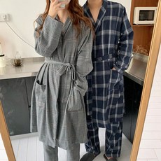 [남녀]로브 체크 커플 파자마 상하의_248315 리뷰후기