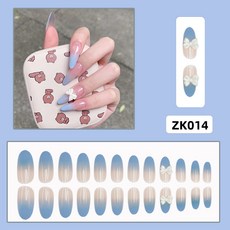 큐빅 고급 착용 네일 페이크 네일 패치 탈부착 착용 네일 24매입 네일 패치, Zk014, 하나