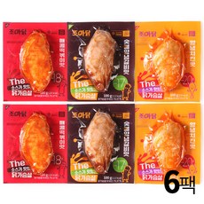 조아닭 THE 소스가 맛있는 닭가슴살 3종 혼합 100g 6팩(숫불양념갈비맛2팩+매콤떡볶이맛2팩+양념치킨맛2팩),