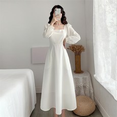 셀프웨딩드레스 원피스 이브닝드레스 파티복 머메이드 스냅사진 본식 피로연 프랑스어 흰색 드