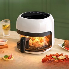 에어프라이기 가정용 스마트 조식 제빵기 멀티스토브 대용량 전기오븐, 흰색, 4L 터치 스타일