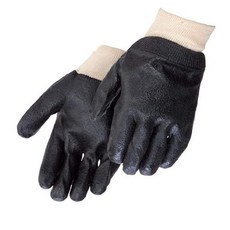 Liberty 2133 PVC 코팅 지지 장갑 반러프 마감 30.5cm(12인치) 건틀렛 내화학성 블랙 (12개 팩)
