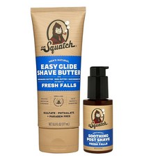 Dr. Squatch Fresh Falls 스무스 쉐이브 번들 - 이지 글라이드 버터 + 수딩 포스트 천연 성분 남성적인 향 모이스처라이징, 프레시 폴스