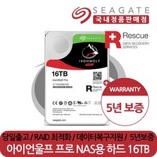 씨게이트 정품 아이언울프 프로 3.5인치 NAS 하드디스크 데이터복구지원 HDD, 16TB, 씨게이트 정품 아이언울프 프로 16TB ST16000NE000 NAS 하드디스크