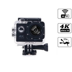 PYHO 4k 액션캠 와이파이 스쿠버다이빙 액션캠 DV 스마트 고화질 방수 아웃도어 라이딩 카메라, 블랙