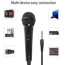 200cm 케이블 ON/OFF 스위치가 있는 동적 유선 마이크 휴대용 마이크, 6.5mm, 1개, 없음