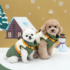  패리스독 하네스패딩 강아지옷 등산 야광 벨크로 두꺼운 점퍼 컬러블럭 배색 