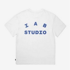 iabstudio반팔 100 면 iab 스튜디오 부티크 커플 스트리트 반팔 티셔츠 통기성과 편안한 골프 여성 남성 의류 티셔츠 m 흰색 파란색 문자