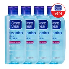 클린앤클리어 에센셜 오일컨트롤 토너, 100ml, 4개