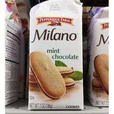 CP18 US FOOD Pepperidge Farm Milano Mint Chocolate Cookies 페퍼리지 팜 밀라노 민트 초콜릿 쿠키 7oz(198g)*4개, 1개, 198g