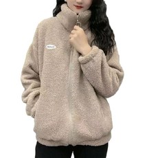 여성 양털 울 자켓 겨울 양모 두꺼워지고 따뜻 두꺼운 코트