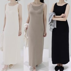 제인 롱 원피스 레이어드 나시 뷔스티에 보트넥 니트 간절기