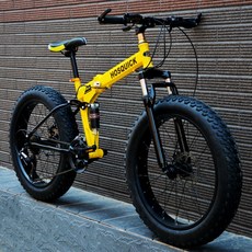 펫바이크 자전거 바이크 접이식 자전거 24 26인치 4.0광폭 타이어 CF25, 옐로우
