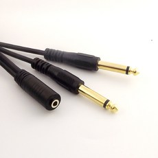 스테레오 AUX3.5mm 암 to TS모노5.5 6.3 Y형 스피커 연결변환케이블 앰프 1.5m