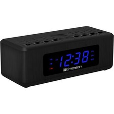 에머슨 CKS2023AMFM 듀얼 알람 시계 라디오 0.6인치 블루 LED 디스플레이 4레벨 디머 웨이크 투 라디오버저 블랙, Clock