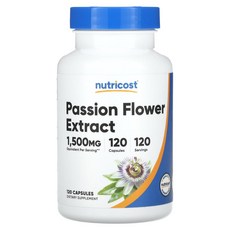 뉴트리코스트 패션 플라워 익스트랙트 1500mg 120 캡슐, 2개, 120정