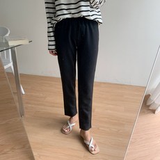 디어썸띵 [굿 초이스~! ] 편안한 데일리 밴딩 면 슬랙스 팬츠