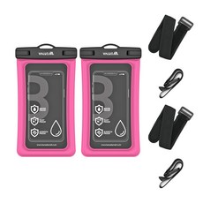 밸류엠 프리미엄 스마트폰 방수팩 L + 목걸이 + 암밴드, 핑크, 2개