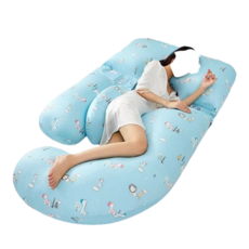 임산부 바디필로우+레그필로우 바디필로우커버, 동물 파란