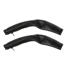 지퍼 클로저와 2Pcs 유모차 팔걸이 보호 커버 유모차 핸들 PU 가죽 보호 용품 QX2D, [01] Black