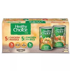 대용량 헬시초이스 Healthy Choice 버라이어티 치킨누들 & 라이스 치킨 스프 425g 10개입, 1개