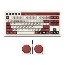  8BitDo 레트로 기계식 유무선 블루투스 키보드 게이밍 핫스왑 87키 듀얼슈퍼버튼포함 혼합색상, 없음, 없음, 레드 텐키리스 