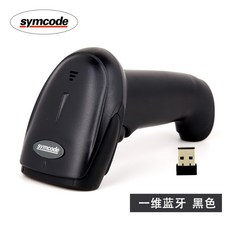 SYMCODE 무선 바코드 스캐너 블루투스 리더기 휴대용, 1차원 블랙