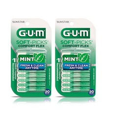 GUM 검 치과 부드러운 일회용 치간칫솔 코스트코 소프트픽 민트 컴포트플렉스(80p) 2개