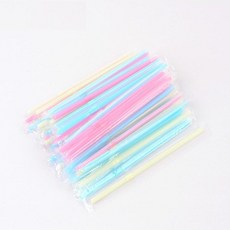 스트로우 주름 빨대 일회용 플라스틱 음료 50개, 사이즈, 4x160mm, 1개, 50개입